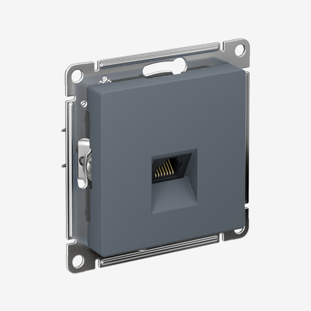 Розетка Systeme Electric AtlasDesign | компьютерная RJ45 кат. 6A, механизм, Серый (Грифель)